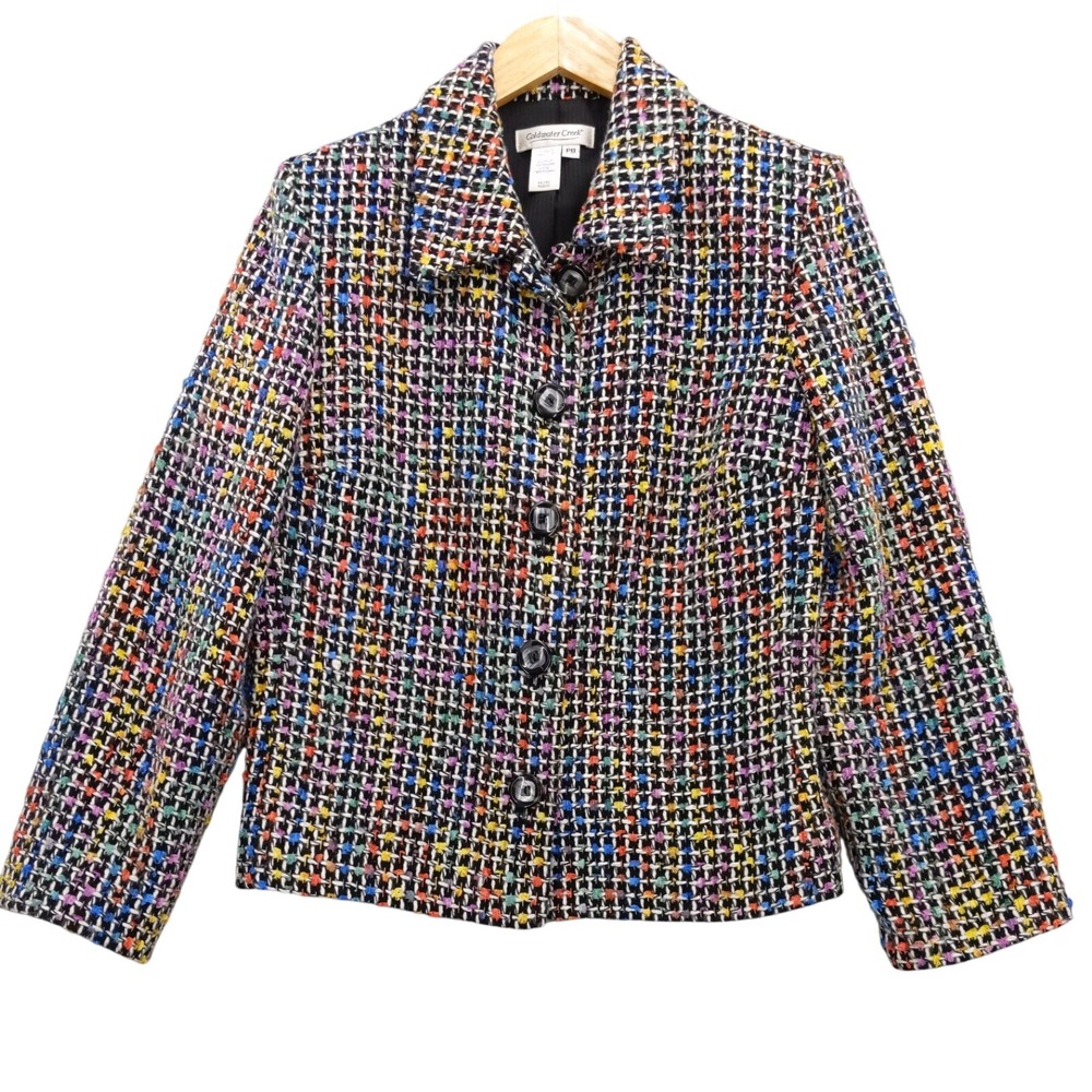 Coldwater Creek Tweed Blazer Jacket Multicolor Petite Size‎ P8